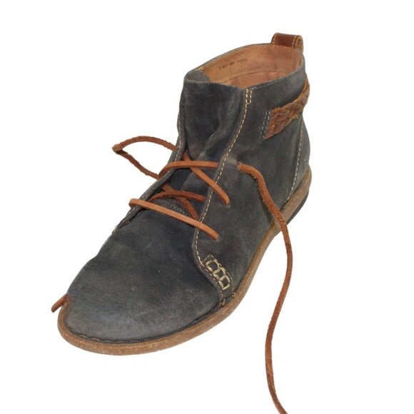 Born Temple Distressed Burnished Dark Gray Lace Up Ankle Boot Size 9 - Picture 6 of 11